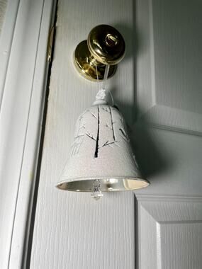NEW White & Gold Tree Silo Bell Christmas Ornament - New w Tag